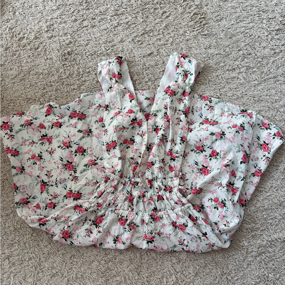 SHEIN Floral Mini Dress - Pink and White